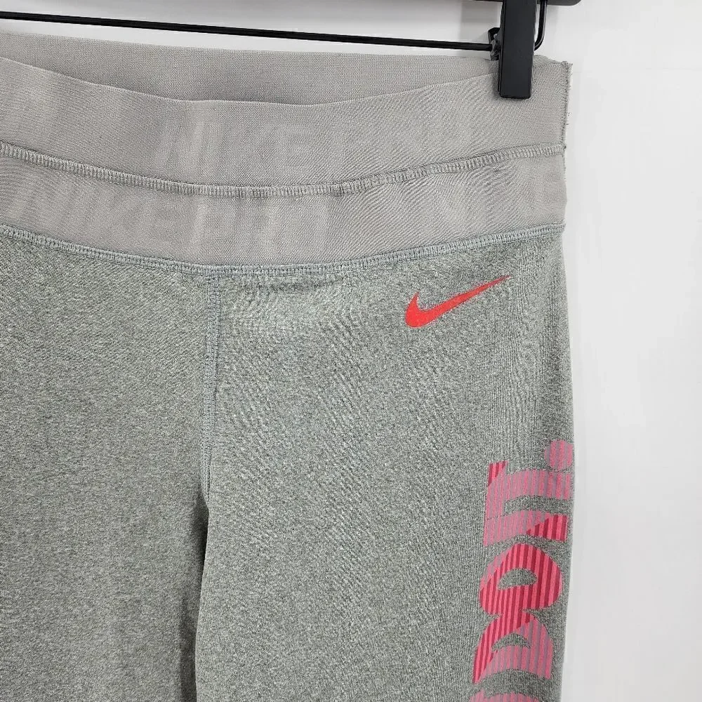 Nike medium gray leggings high rise waist logo - Picture 3 of 4